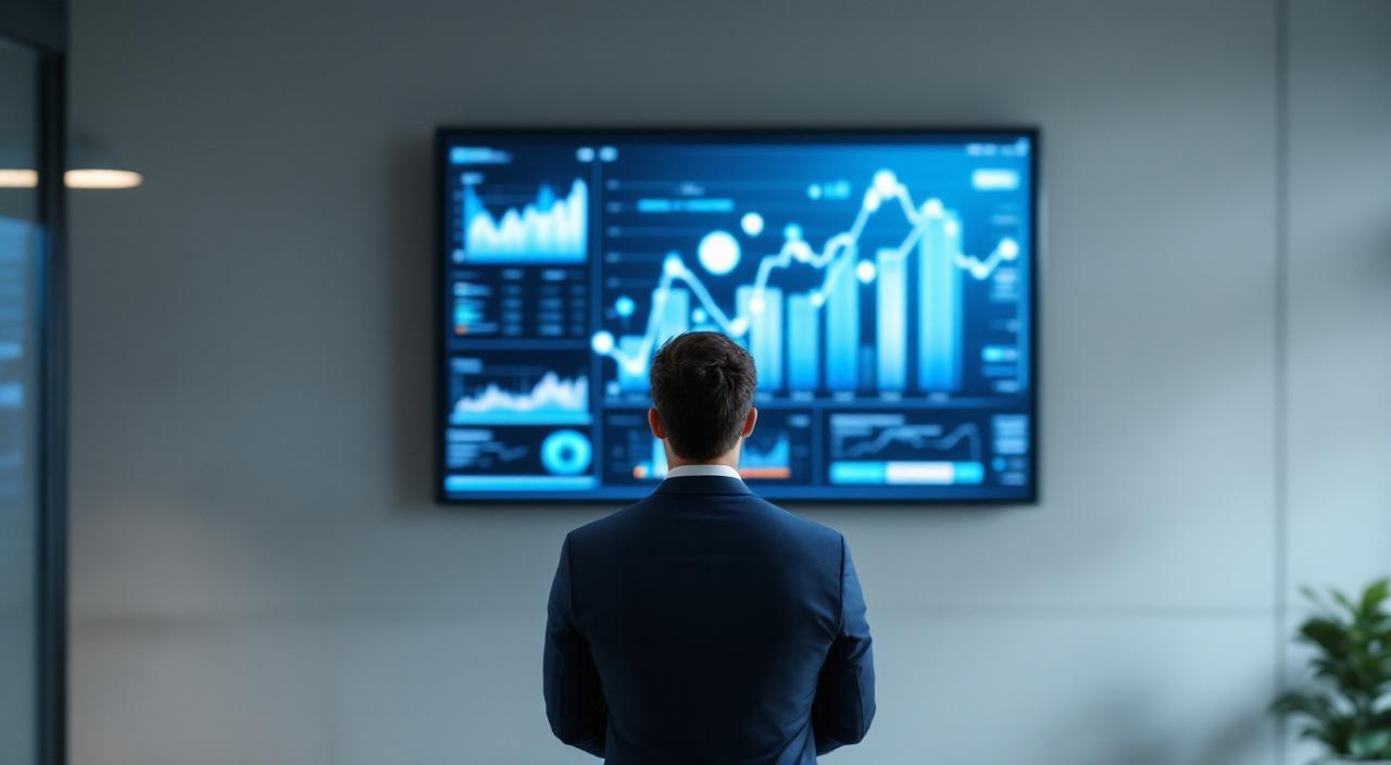 Geschäftsführerin erklärt KI-Roadmap am Whiteboard, Kollegen hören aufmerksam zu