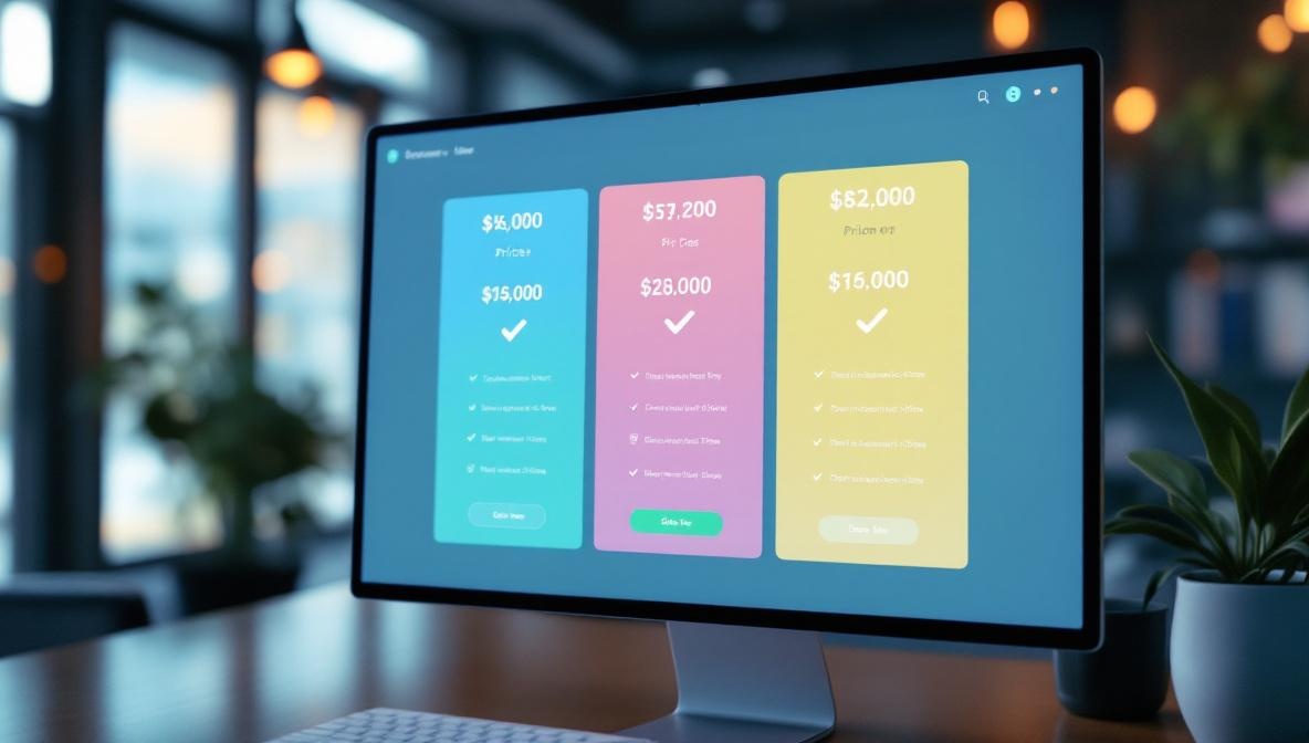 Vergleich verschiedener ChatGPT-Pläne auf einem Dashboard im modernen Büro