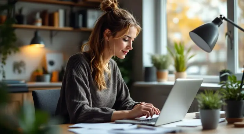 Person bereitet Bewerbungsunterlagen am Laptop vor