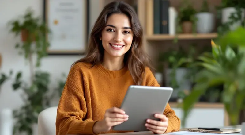 Person am Laptop bei einer Online-Weiterbildung zum Digitalisierungsmanager