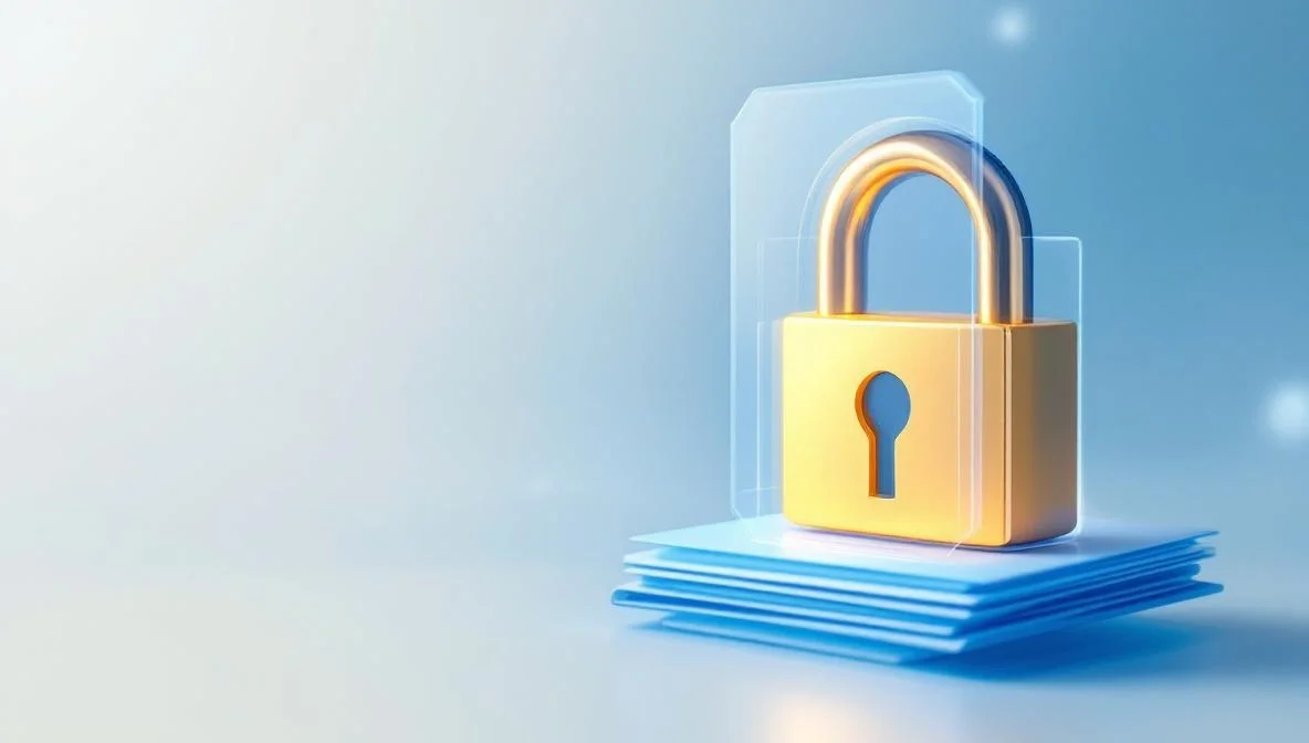 Padlock und Schild mit Compliance-Dokumenten als Symbol für EU AI Act Pflichten