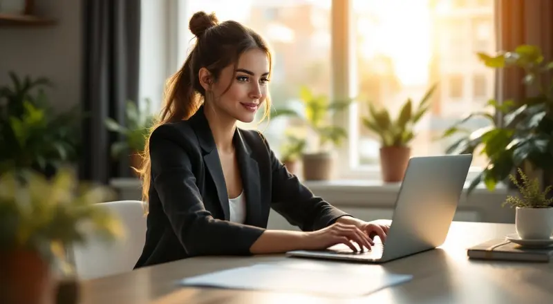 Person am Laptop mit Google Ads Zertifikat auf dem Bildschirm