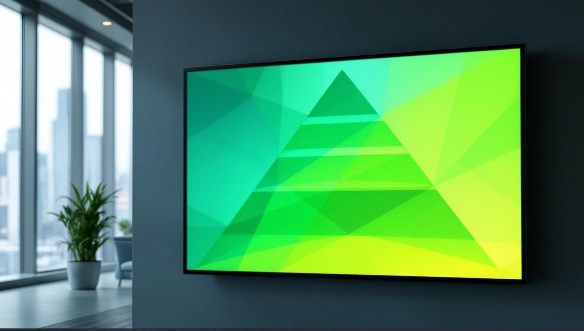 Farbcodierte Risikopyramide auf digitalem Dashboard in modernem Büro